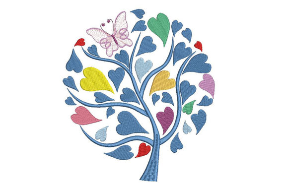 A Designer's Review: Tree with Heart Leaves Embroidery