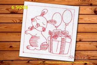 Easter Egg Gift with Bunny Redwork Embroidery Design Review