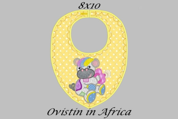 The Yellow Baby Hippo Bib Embroidery Design for Boutique Apparel